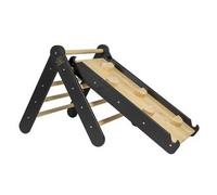 MeowBaby - Escalera tobogán con pared de Escalada 2 en 1 Madera negro