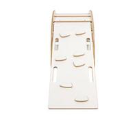 MeowBaby - Mecedora Infantil Blanca con Escalera y Cojín Gris “Medium Dream Rocker White Wood”