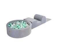 MeowBaby - Parque de juegos infantil de espuma gris con piscina de bolas y 200 bolas verde/gris/blanco