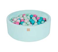 MEOWBABY Piscina de Bolas 90X30cm/200 Bolas ∅ 7Cm Piscina de Bolas Certificada para Niños Hecha en EU Menta: Perla Blanca/Turquesa/Rosa Claro/Menta