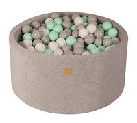 MEOWBABY Piscina de Bolas de Terciopelo 90 x 40 cm, para bebés a Partir de 1 año, con 300 Pelotas, Color Gris Claro