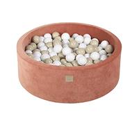 MEOWBABY Soft Foam Runde 90 x 30 cm Ball Bath con 200 Piezas para bebés y niños pequeños - Baby Running Stable & Playroom Esencial, Espuma de Espuma para niños, Terciopelo, Marsala Rojo: Blanco/Beige