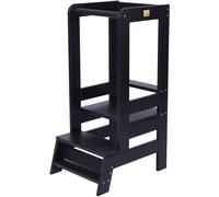 MeowBaby - Taburete de cocina de madera para bebés color negro