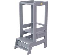 MeowBaby - Taburete de cocina de madera para bebés color gris