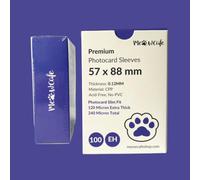 MEOWCAFE Fundas para tarjetas CPP de alta calidad, diseño de caja, fuerte, gruesa, de alta claridad, funda para tarjetas fotográficas Kpop, 100 fundas (57 x 88 mm, 120 micras))