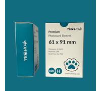 MEOWCAFE Fundas para tarjetas CPP de alta calidad, diseño de caja, fuerte, gruesa, de alta claridad, funda para tarjetas fotográficas Kpop, 100 fundas (61 x 91 mm (100 micras))