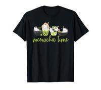 Meowcha Time Funny Cat Matcha Latte Lovers Camiseta
