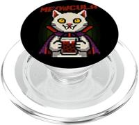 Meowcula Funny Pixel Art - Gato Vampiro para Halloween PopSockets PopGrip para MagSafe