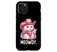 Meowdy Cat Bachelorette Cowboy Cute Pink Cowgirl Funny Cat Carcasa para iPhone 11 Pro