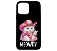 Meowdy Cat Bachelorette Cowboy Cute Pink Cowgirl Funny Cat Carcasa para iPhone 13 Pro Max