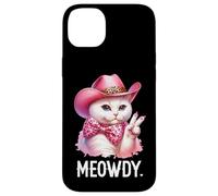 Meowdy Cat Bachelorette Cowboy Cute Pink Cowgirl Funny Cat Carcasa para iPhone 14 Plus