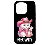 Meowdy Cat Bachelorette Cowboy Cute Pink Cowgirl Funny Cat Carcasa para iPhone 15 Pro