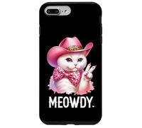 Meowdy Cat Bachelorette Cowboy Cute Pink Cowgirl Funny Cat Carcasa para iPhone 7 Plus/8 Plus