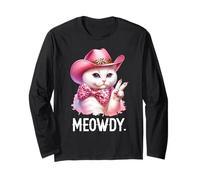 Meowdy Cat Bachelorette Cowboy Cute Pink Cowgirl Funny Cat Manga Larga
