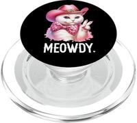 Meowdy Cat Bachelorette Cowboy Cute Pink Cowgirl Funny Cat PopSockets PopGrip para MagSafe