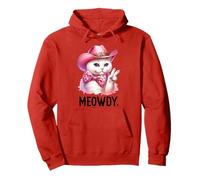Meowdy Cat Bachelorette Party Pink Cowgirl Hat Cat Cowboy Sudadera con Capucha