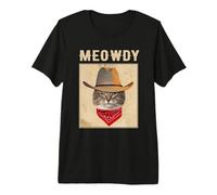 Meowdy Cowboy Hat Cat Funny Kitty Kitten Cats Lovers Camiseta Premium