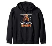 Meowdy Cowboy Hat Cat Groovy Retro Kitten Cats Lovers Sudadera con Capucha