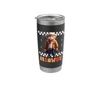 Meowdy Cowboy Hat Cat Groovy Retro Kitten Cats Lovers Vaso térmico de acero inoxidable de doble pared