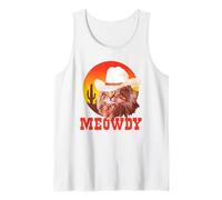 Meowdy! Funny Country Music Cat Cowboy Hat Vintage Camiseta sin Mangas