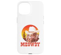 Meowdy! Funny Country Music Cat Cowboy Hat Vintage Carcasa para iPhone 15