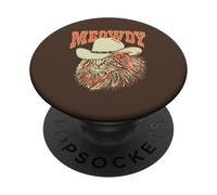 Meowdy! Funny Country Music Cat Cowboy Hat Vintage PopSockets PopGrip Adhesivo