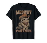 Meowdy Partner Funny Cat Cowboy Vintage Graphic Camiseta