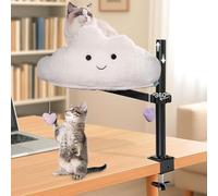 Meowgic Cama de escritorio para gatos, cama para gatos con juguetes de corazón colgantes, acogedora cama lavable para gatos, cama para gatos que ahorra espacio, cama de escritorio para interiores,