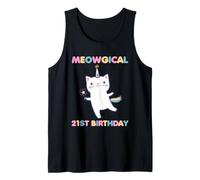 Meowgical - Gatito de 21 años de Edad, Divertido Amante de los Gatos Camiseta sin Mangas