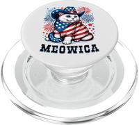 Meowica 4 de Julio patriótico Americano Fuegos Artificiales Gato Meowica PopSockets PopGrip para MagSafe
