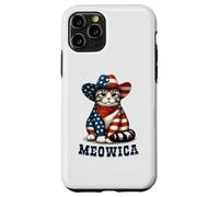 Meowica Cat 4 de Julio Bandera Estadounidense Fuegos Artificiales Gato patriótico Carcasa para iPhone 11 Pro