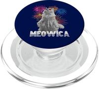 Meowica Patriotic Cat - Divertido gatito fuegos artificiales del 4 de julio PopSockets PopGrip para MagSafe