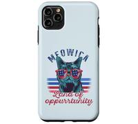 Meowica Tierra de Oppurrtunity 4 de Julio USA Cat Sunglasses Meme Carcasa para iPhone 11 Pro MAX