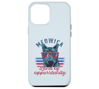 Meowica Tierra de Oppurrtunity 4 de Julio USA Cat Sunglasses Meme Carcasa para iPhone 12 Pro MAX