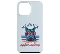 Meowica Tierra de Oppurrtunity 4 de Julio USA Cat Sunglasses Meme Carcasa para iPhone 13 Pro MAX