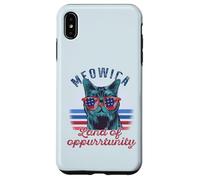 Meowica Tierra de Oppurrtunity 4 de Julio USA Cat Sunglasses Meme Carcasa para iPhone XS MAX