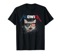 Meowica USA American Flag Cat Funny Patriotic 4th of July Camiseta