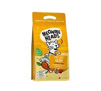 Meowing Heads comida seca para gatos baja en calorías - Fat Cat Slim - 100% Natural, Pollo y pescado, Receta sin cereales y baja en grasas, 1.5 kg