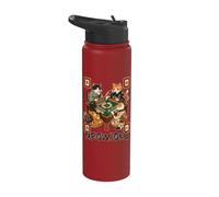 Meowjong Cat Playing Mahjong Game Juego chino tradicional Stainless Steel Insulated Water Bottle
