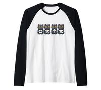 Meowjong Gatos Jugando Mahjong Gato Mamá Camiseta Manga Raglan
