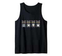 Meowjong Gatos Jugando Mahjong Gato Mamá Camiseta sin Mangas