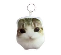 Meowl - Abalorio de peluche con forma de gato que juega la voz, bonito y divertido llavero con SqueezeSound, accesorio para aliviar el estrés, decoración de mochila, regalo para los amantes de los