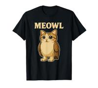Meowl - Divertido Meme Meow Cat Owl Brainrot Meme para Adolescentes y niños Camiseta