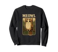 Meowl - Divertido Meme Meow Cat Owl Brainrot Meme para Adolescentes y niños Sudadera