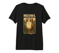 Meowl - Funny Meow Cat Owl Brainrot Meme Gaming Argot Camiseta Premium