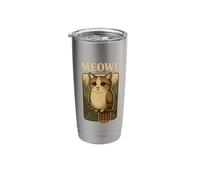 Meowl - Funny Meow Cat Owl Brainrot Meme Gaming Argot Vaso térmico de acero inoxidable de doble pared