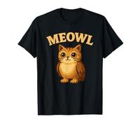 Meowl - Funny Meow Cat Owl Brainrot Meme Teen Kids Gaming Camiseta