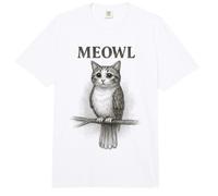 Meowl Sketch - Meow Cat Owl Brainrot Meme Jerga para Juegos Comfort Colors Adult Heavyweight T-Shirt