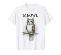 Meowl Sketch - Meow Cat Owl Brainrot Meme para Adolescentes y niños Camiseta