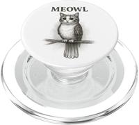 Meowl Sketch - Meow Cat Owl Brainrot Meme para Adolescentes y niños PopSockets PopGrip para MagSafe